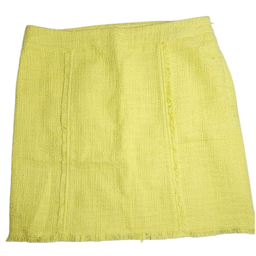 Kenar Sunny Yellow Tweed Mini Skirt